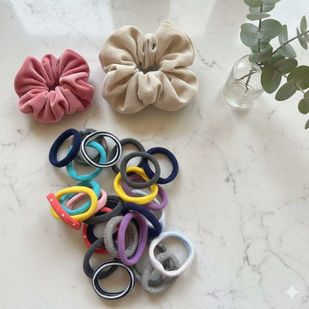 Soft Coloured Scrunchies