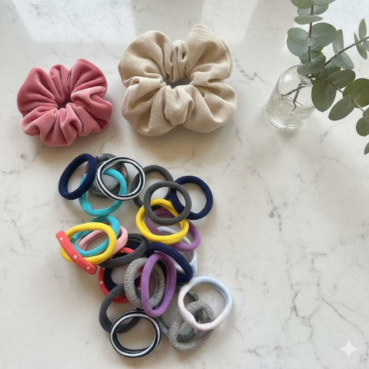 Soft Coloured Scrunchies